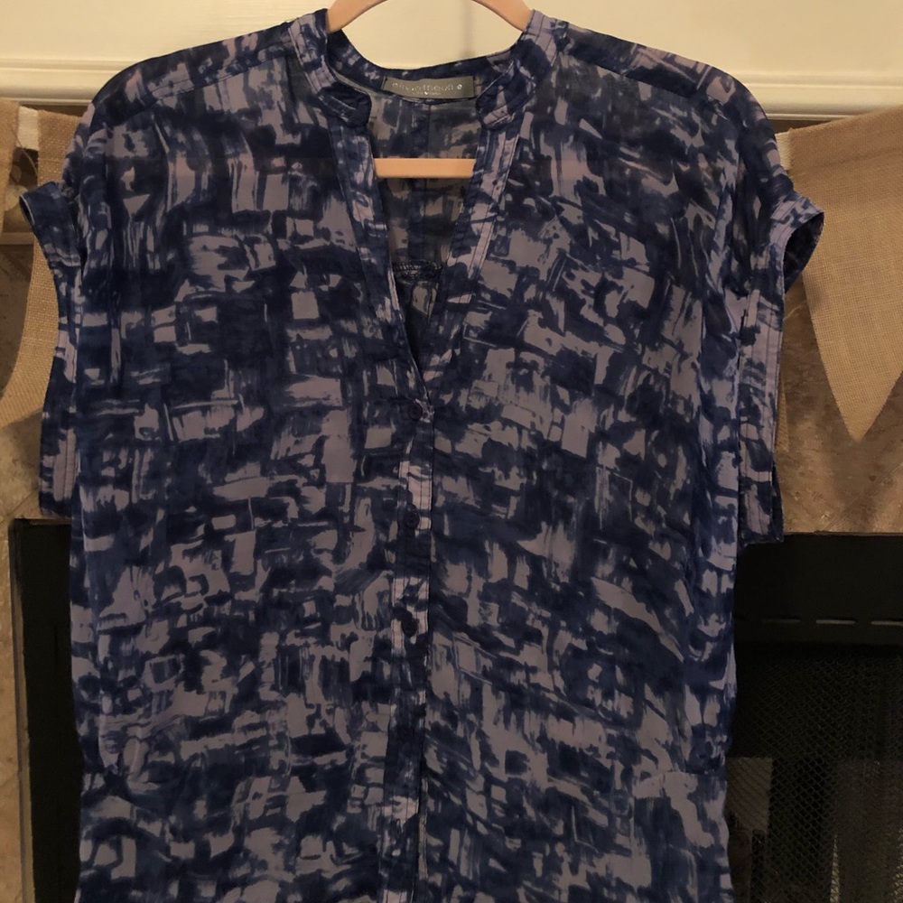 Blue abstract blouse.